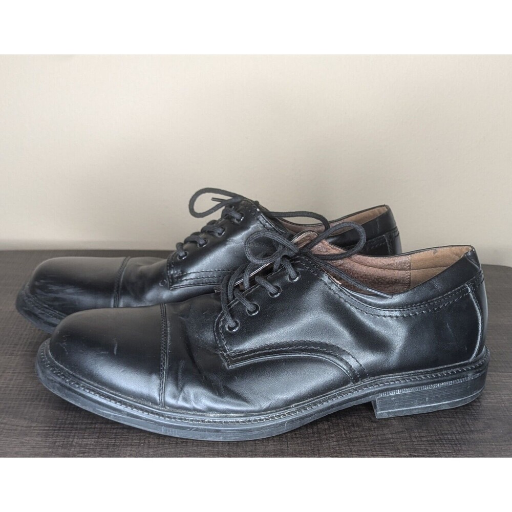 Merona Shoes Mens 12 Comfort Gel Black Leather Upper Balance Man Made Materials